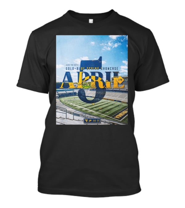 West Virginia Mountaineers Save The Date Gold Blue Spring Showcase April 5 2025 1 PM T-Shirt