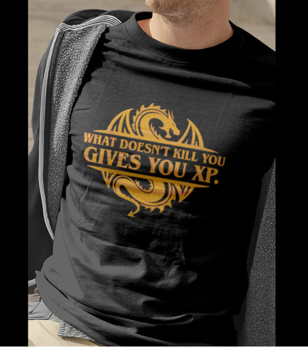 What Doesn’t Kill You Gives You XP Dragon Icon Dungeons And Dragons T-Shirt