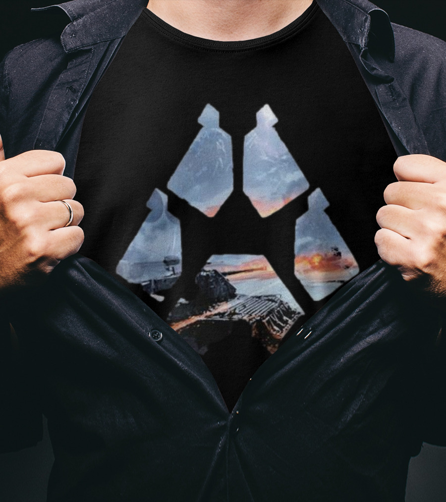 Wot Steel Hunter Winter Landscape Battle Icon T-Shirt