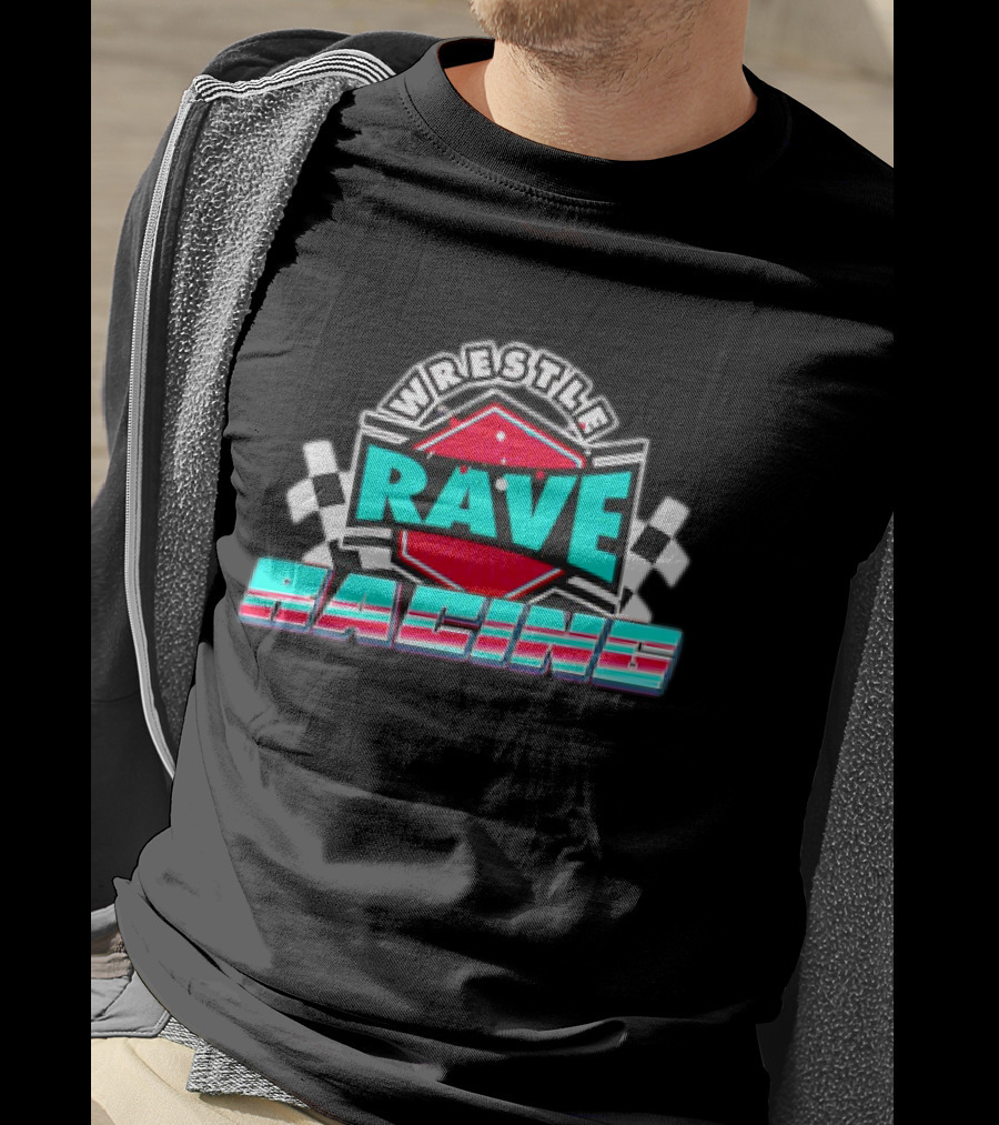 WrestleRave Racing Checkered Flag Retro Style T-Shirt