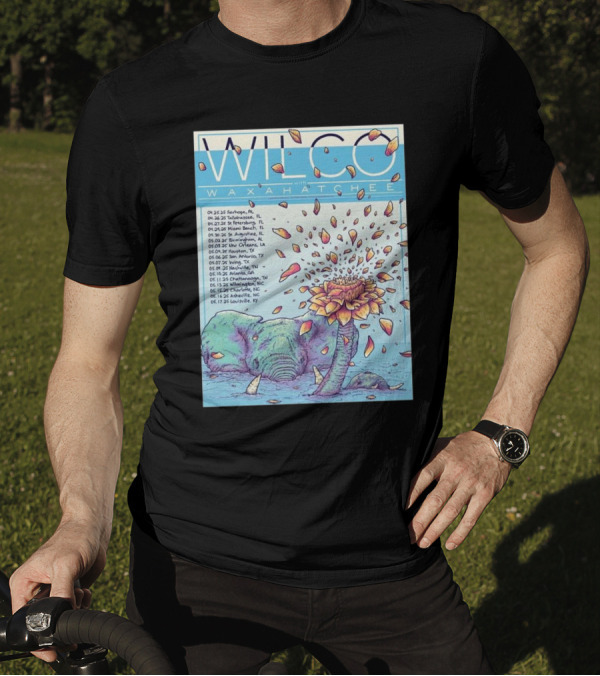 Wilco Spring Tour 2025 Waxahatchee Elephant Blowing Flower Tour Dates T-Shirt