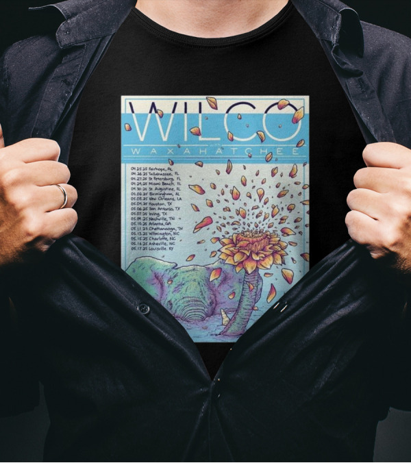 Wilco Spring Tour 2025 Waxahatchee Elephant Blowing Flower Tour Dates T-Shirt