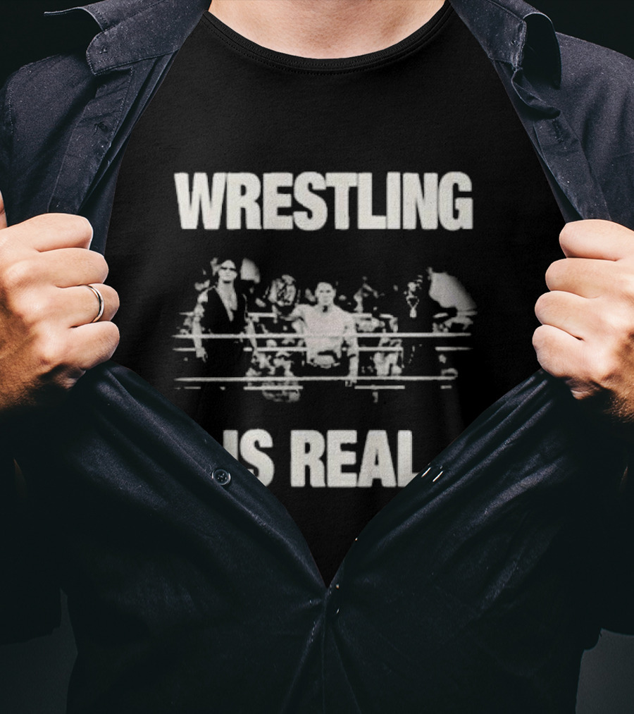 WWE Wrestling Is Real Vintage Wrestlers In Ring T-Shirt