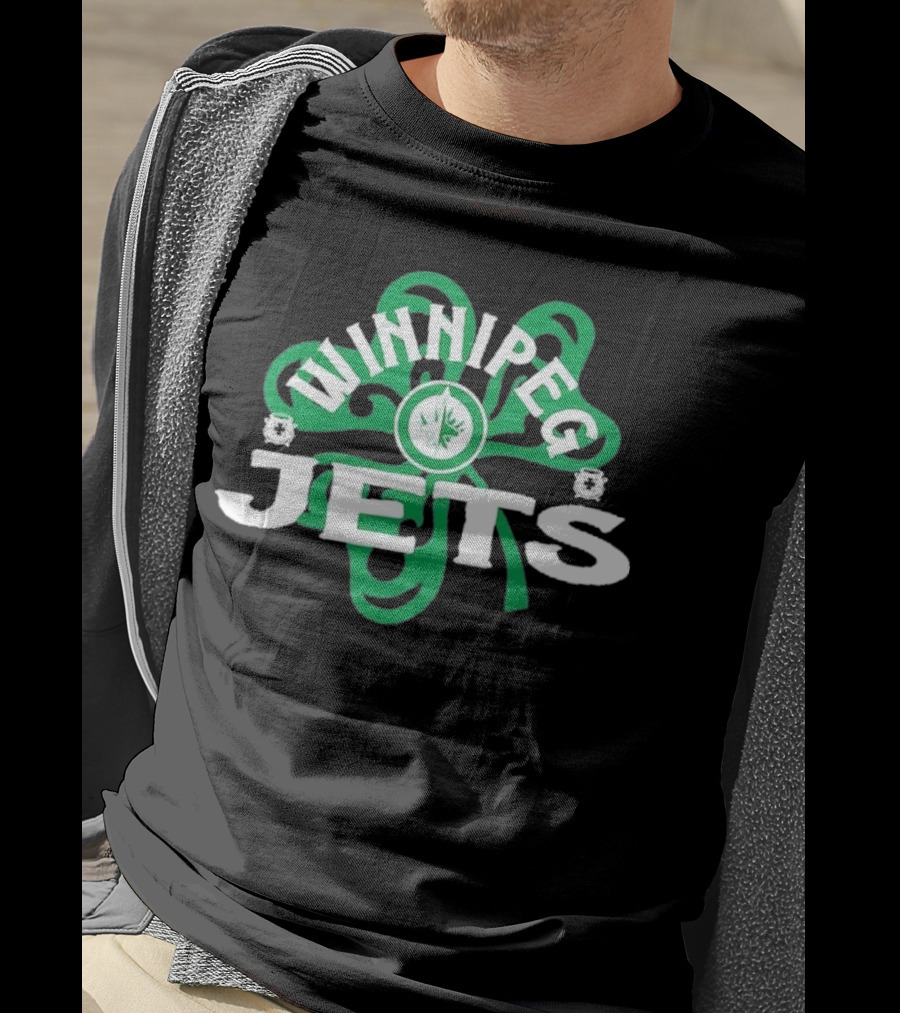 Winnipeg Jets Shamrock St. Patrick’s Day Hockey T-Shirt