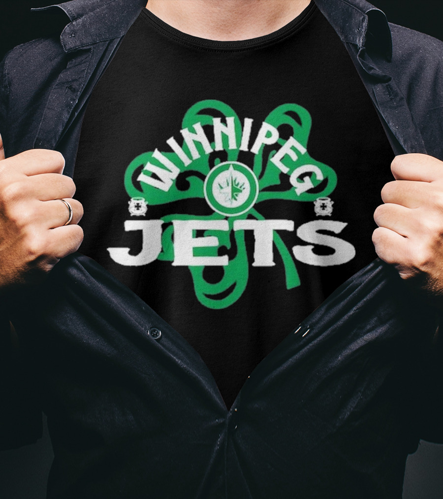 Winnipeg Jets Shamrock St. Patrick’s Day Hockey T-Shirt
