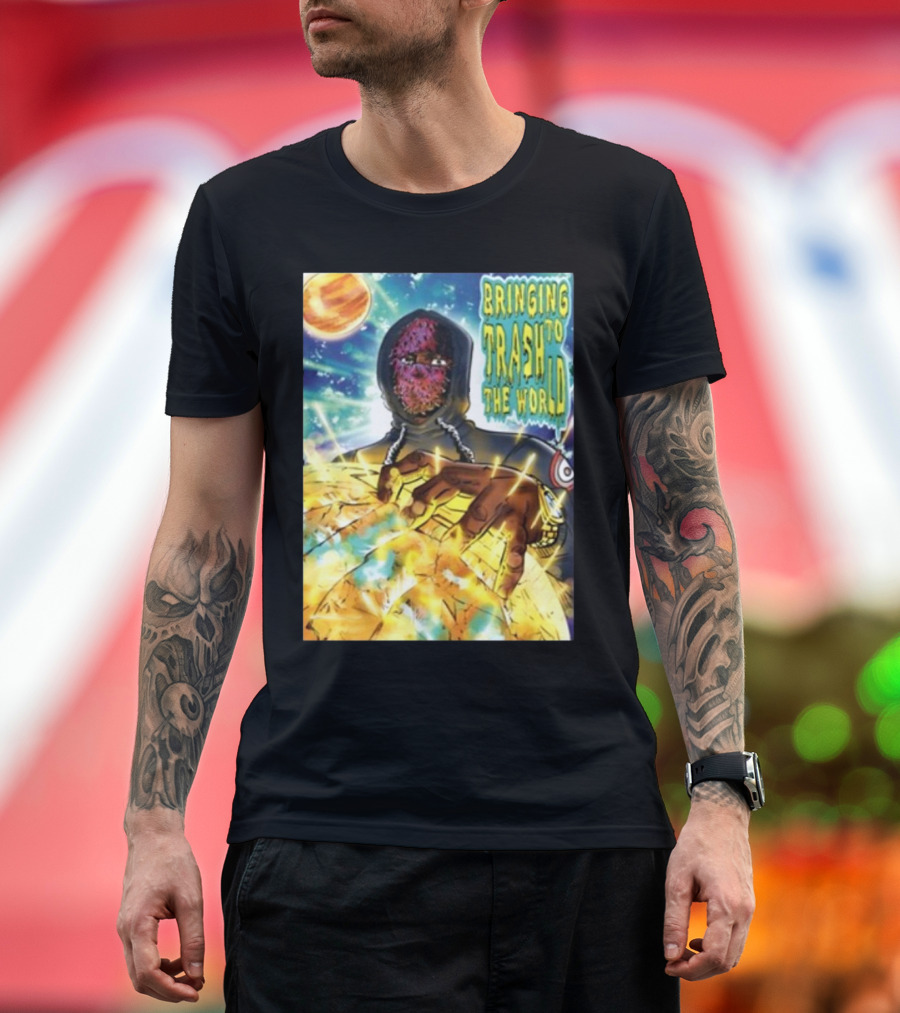 Yuno Miles Bringing Trash to the World Planetary Cosmic Hooded Character T-Shirt