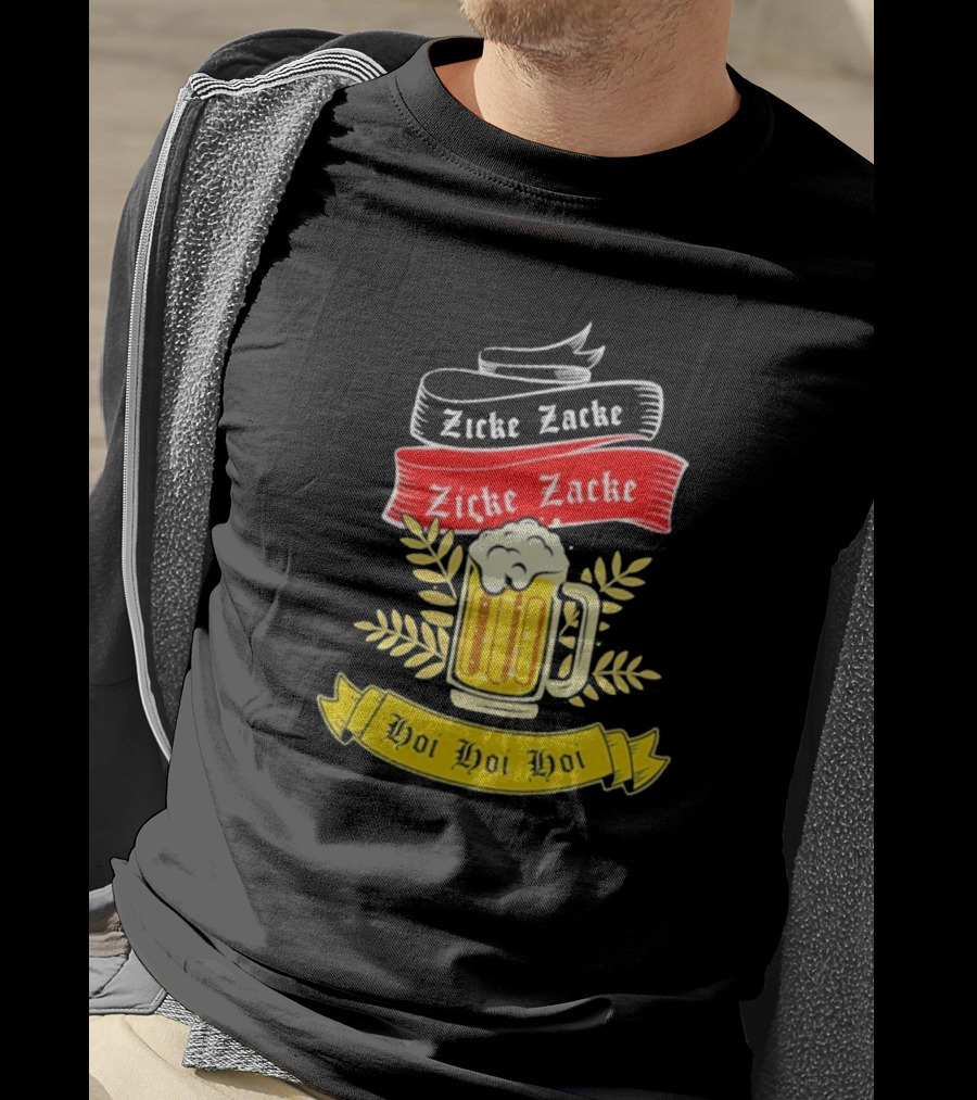 Zicke Zacke Oktoberfest Beer Germany Flag Hoi Hoi Hoi T-Shirt
