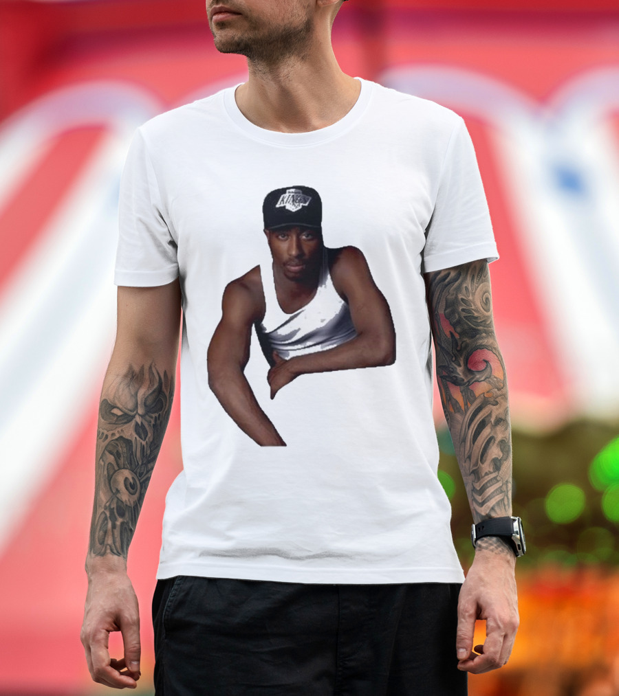 2PAC LA Kings Hat Image T-Shirt