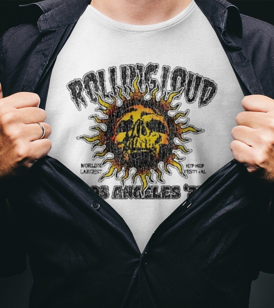 Rolling Loud Los Angeles 2025 Skull Sunburst Graphic T-Shirt