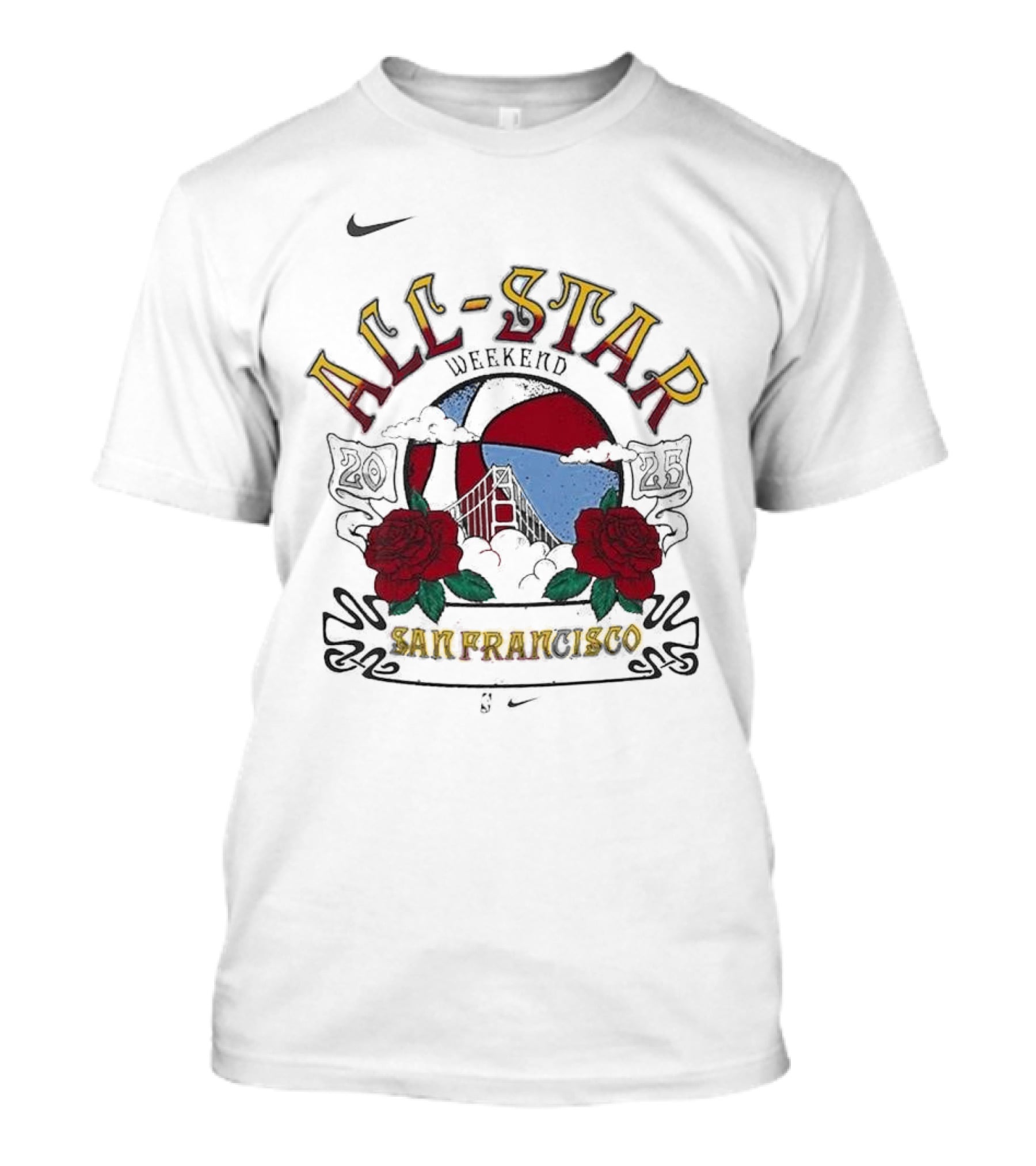 2025 NBA All-Star Weekend Jordan Brand San Fran 1990 Roses T-Shirt
