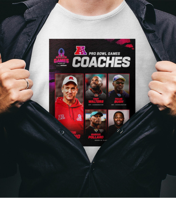 AFC Pro Bowl Coaches Peyton Manning Troy Walters Frank Bush Marcus Pollard Darrel Young T-Shirt