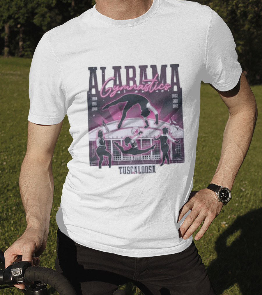 Alabama Gymnastics Over The Coliseum Tuscaloosa With Years 1988 1991 1996 2002 2011 2012 T-Shirt