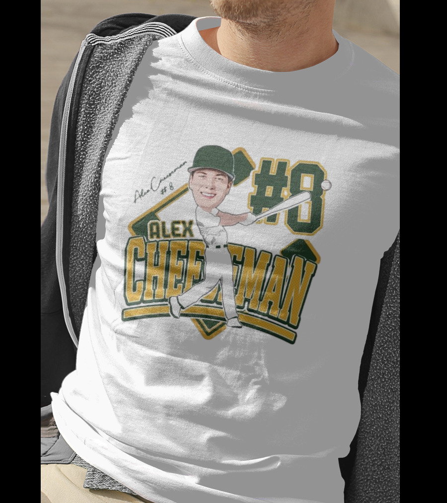 Alex Cheeseman #8 Baseball Caricature 2025 T-Shirt