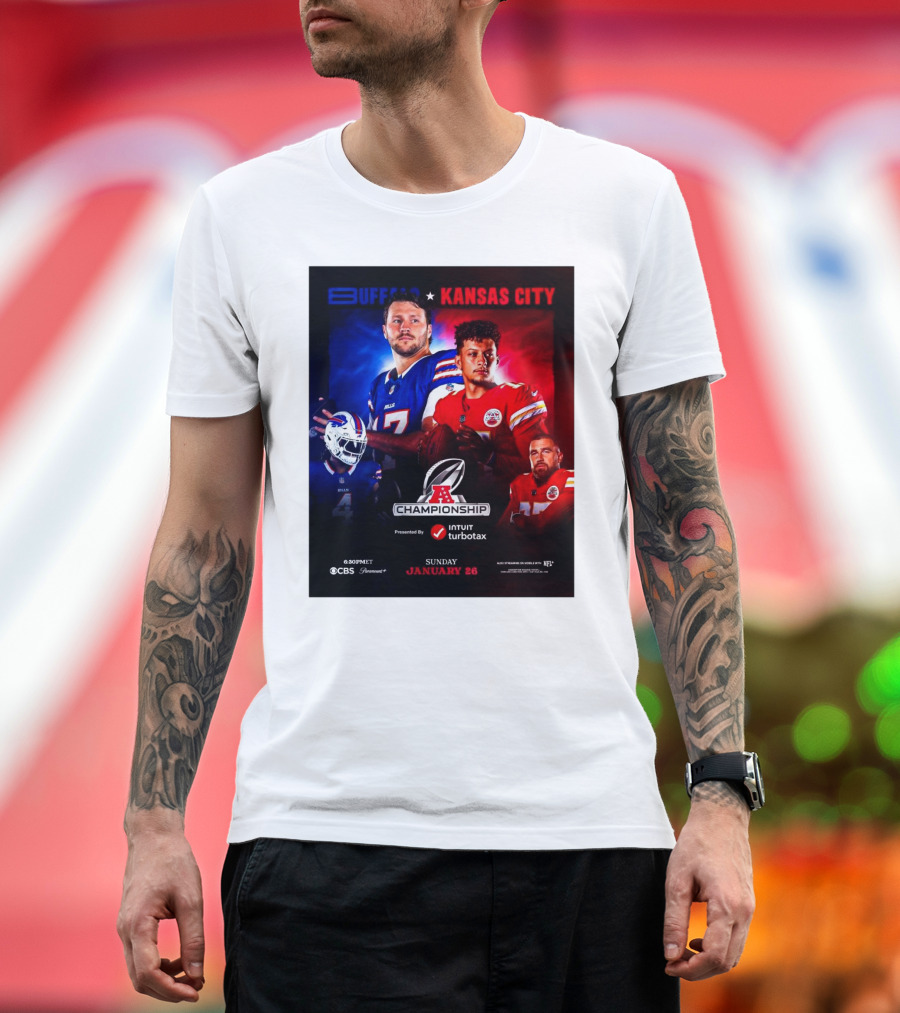 Buffalo Kansas City AFC Championship January 26 Allen Mahomes Showdown T-Shirt