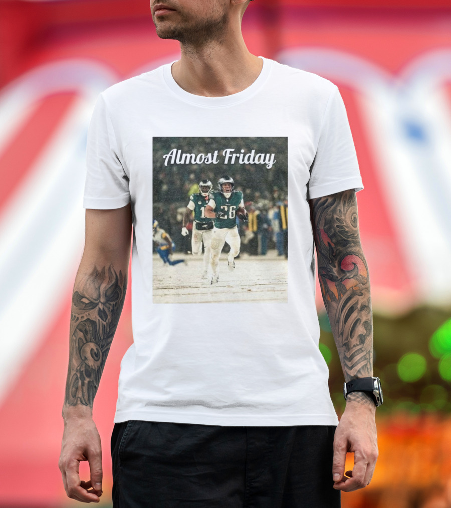 Almost Friday Miles Sanders Snow Football Game T-Shirt