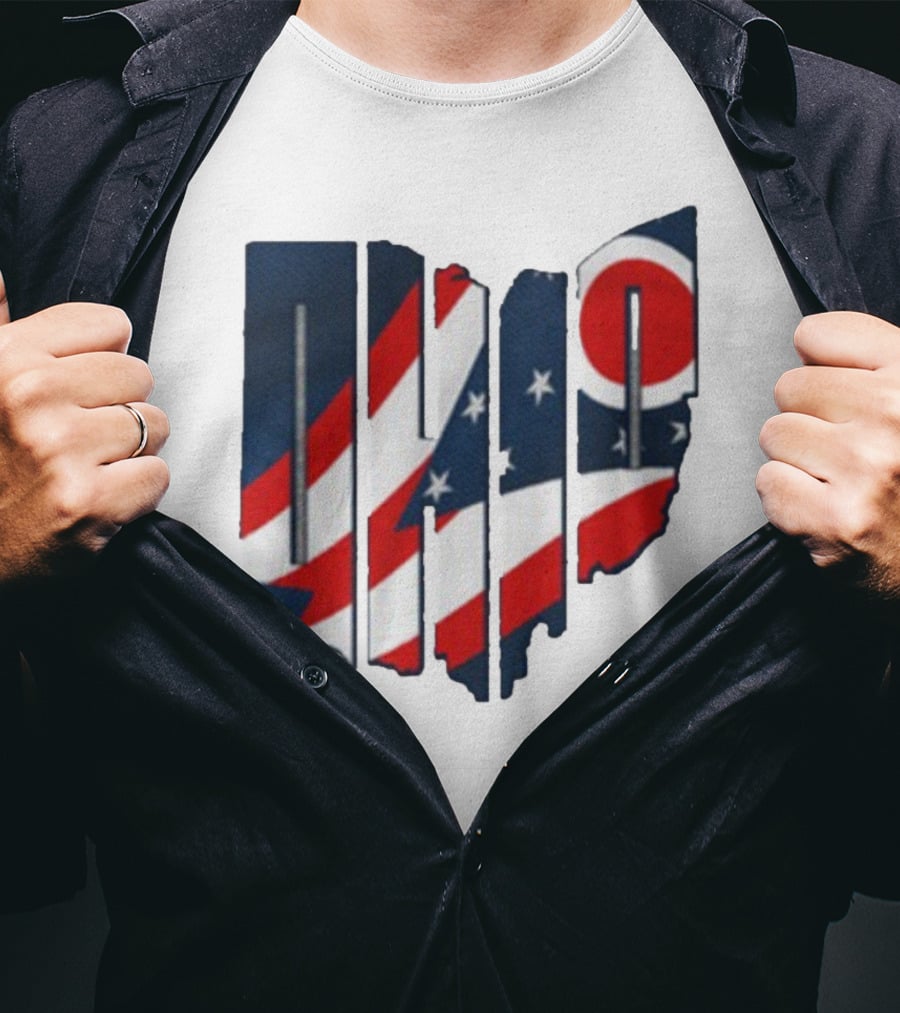 Ohio State Flag USA Cleveland Columbus Basketball 2025 T-Shirt