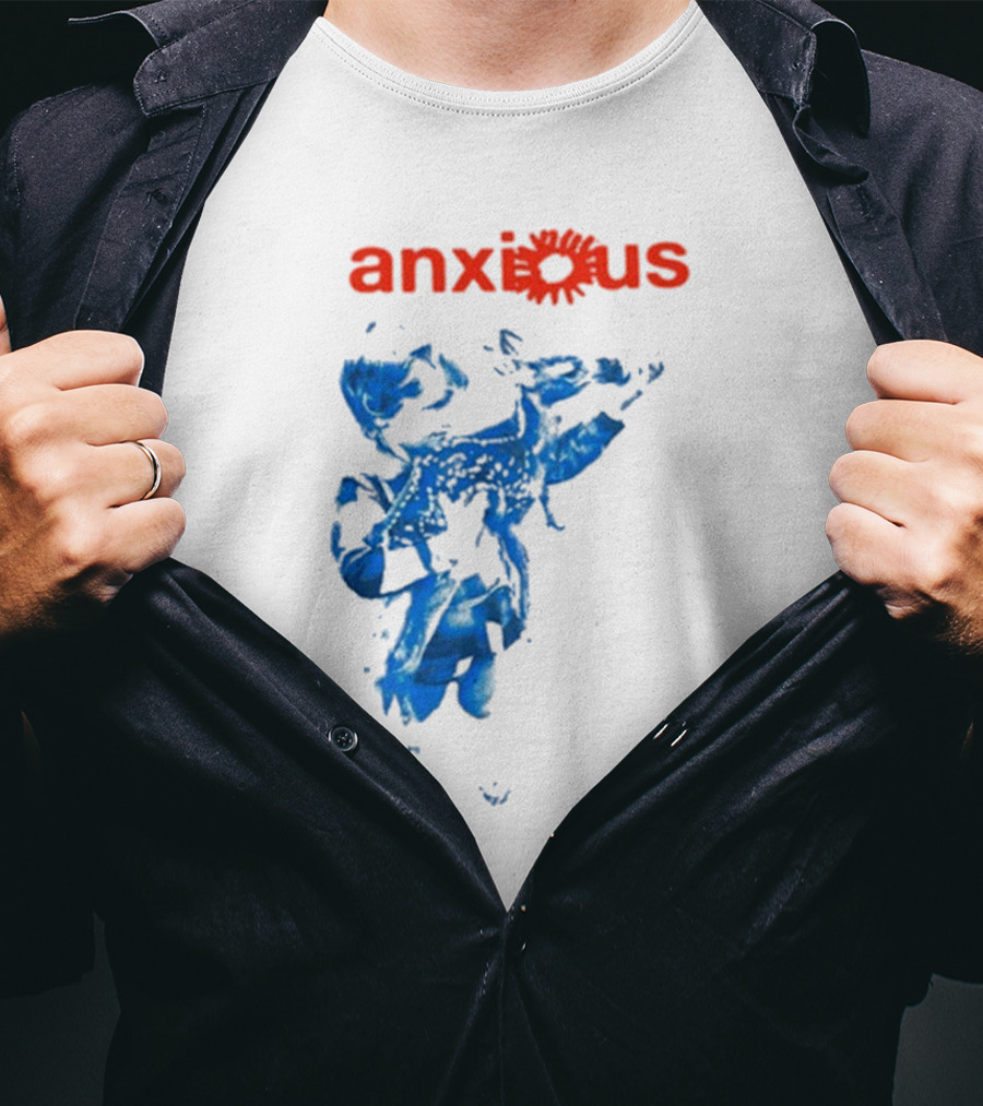 Anxious Blue Abstract Deer Kid T-Shirt