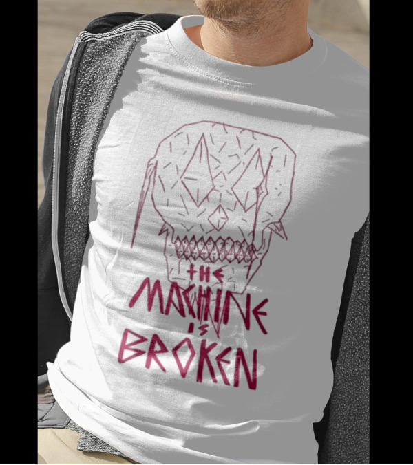 Arcadefire The Machine Is Broken Skull Illustration T-Shirt