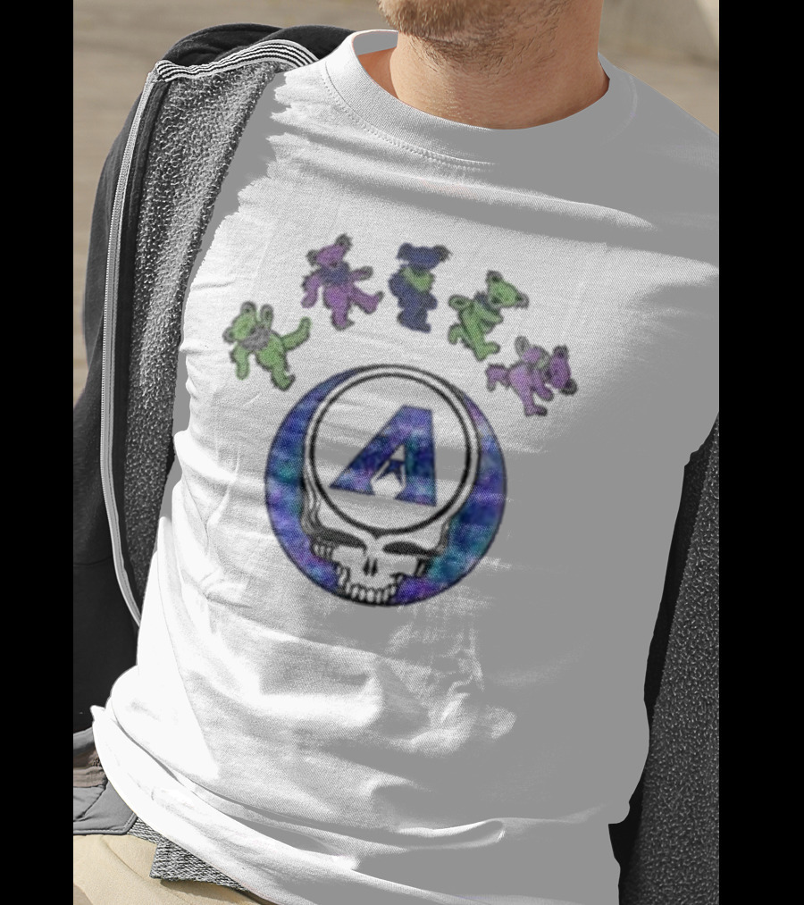 Arizona Diamondbacks 2025 Grateful Dead Skull Dancing Bears Baseball Night T-Shirt