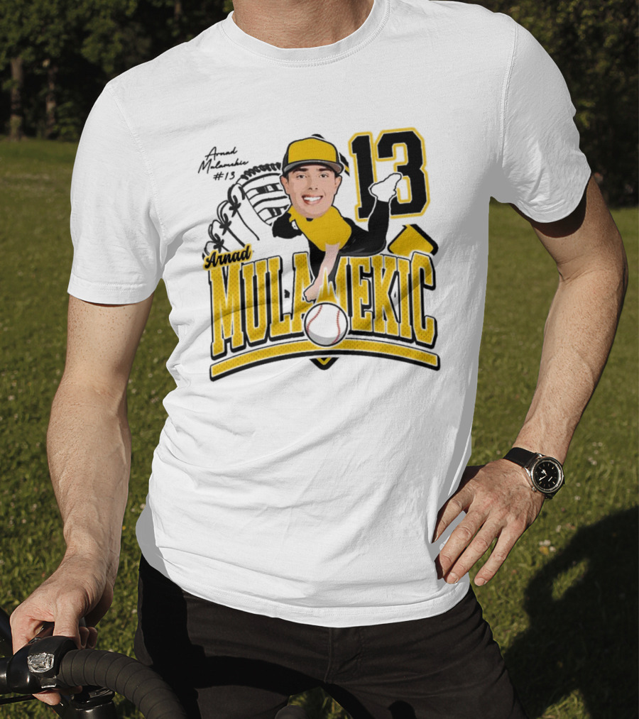 Arnad Mulamekic Baseball 13 Player Underhand Catcher Yellow Outfit T-Shirt