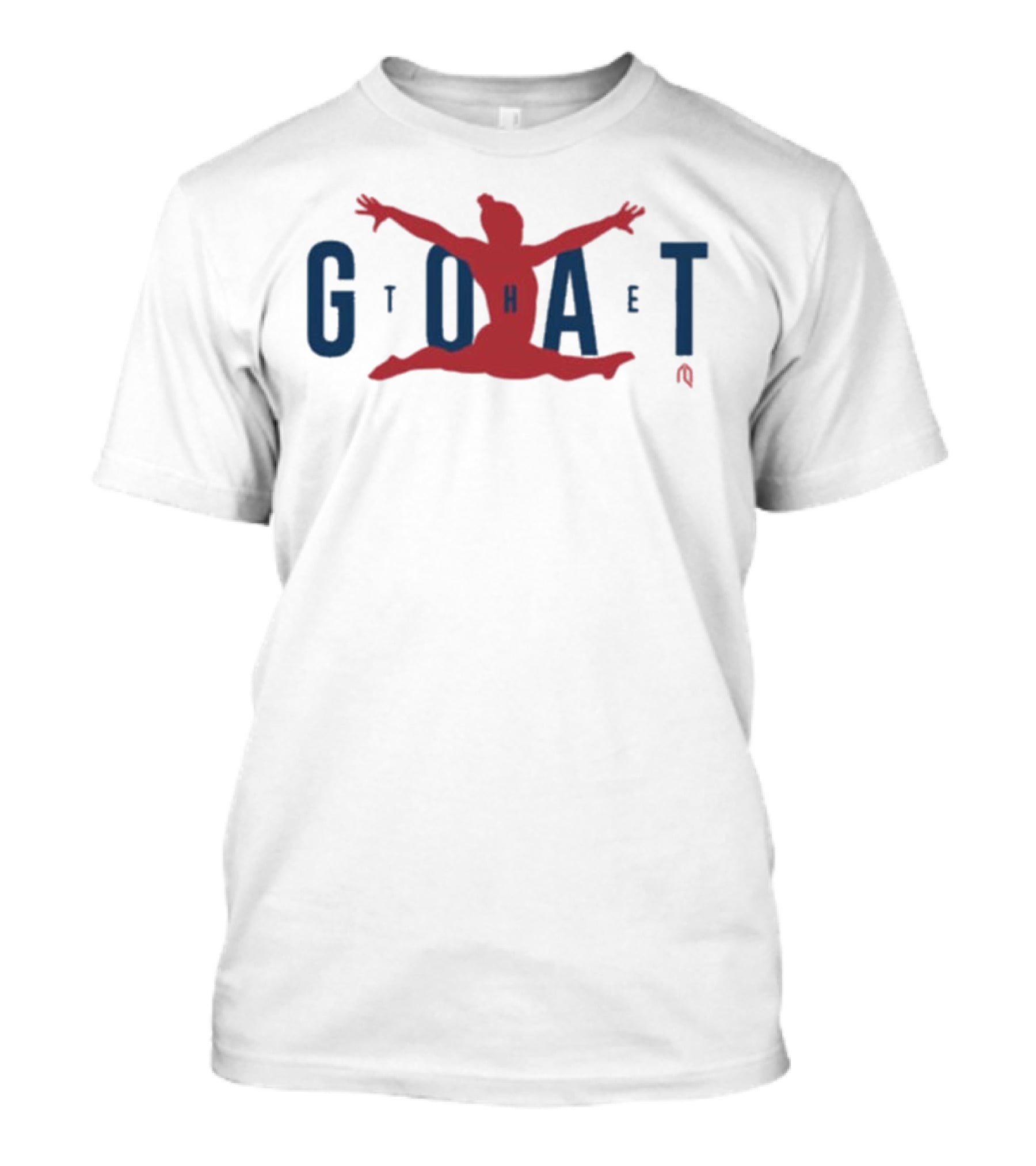 GOAT Gymnastics Athlete Jumping Through Letters T-Shirt