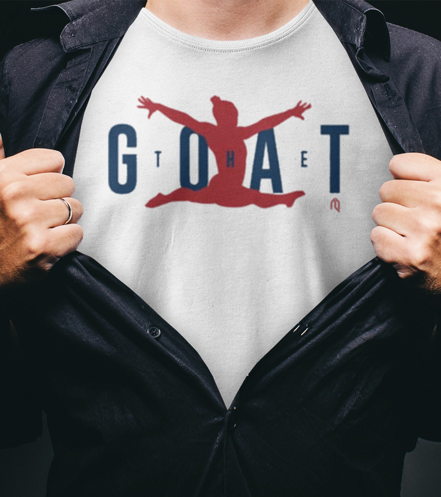 GOAT Gymnastics Athlete Jumping Through Letters T-Shirt