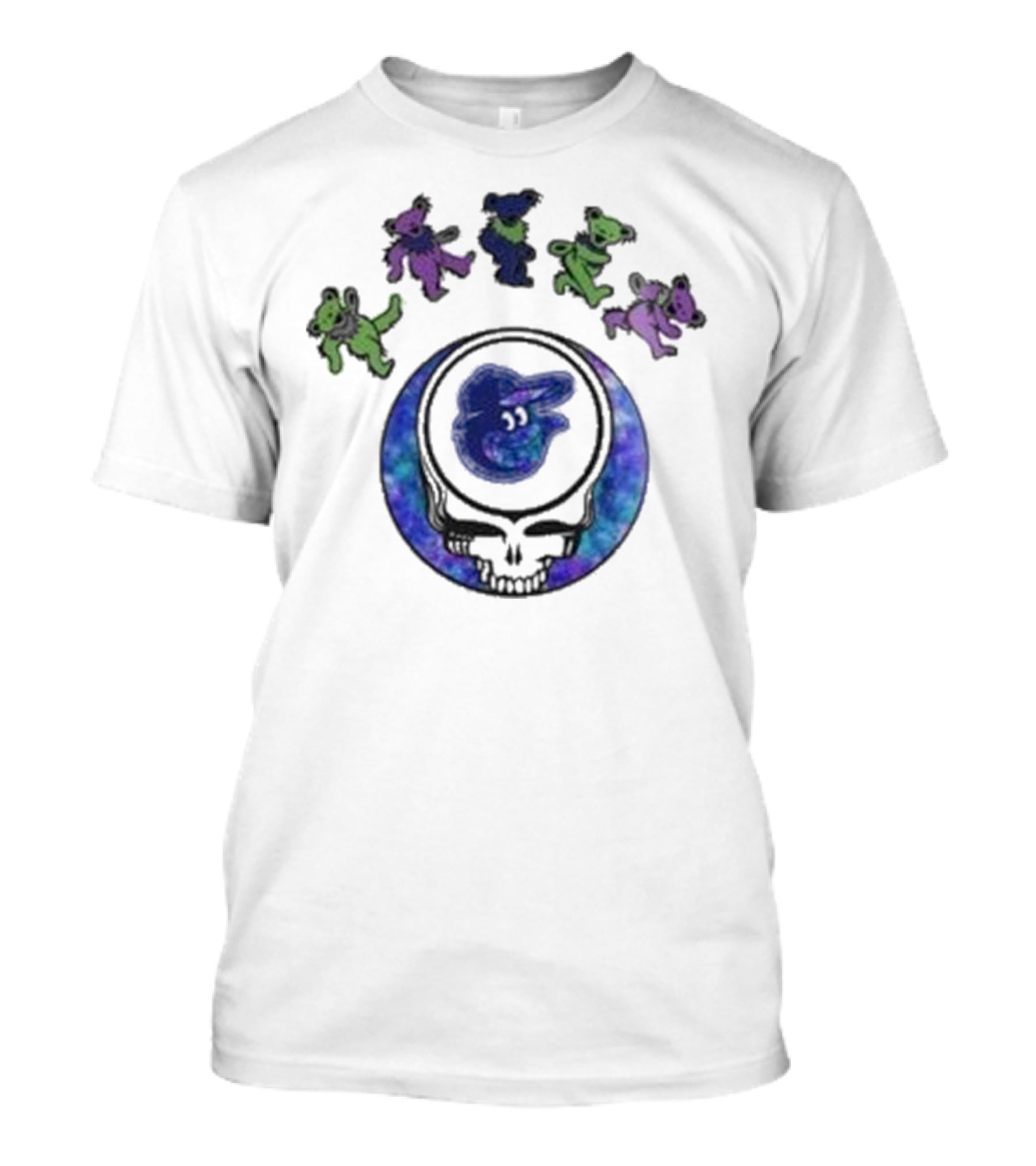 Baltimore Orioles Grateful Dead Dancing Bears 2025 Skull Night Baseball T-Shirt