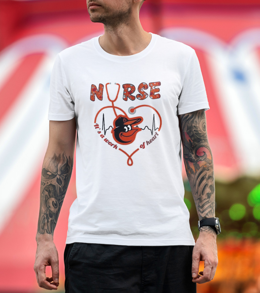 Baltimore Orioles Nurse with Heart Appreciation Night 2025 T-Shirt