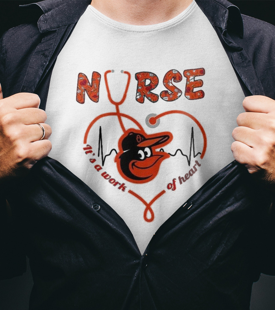 Baltimore Orioles Nurse With Heart Appreciation Night 2025 T-Shirt
