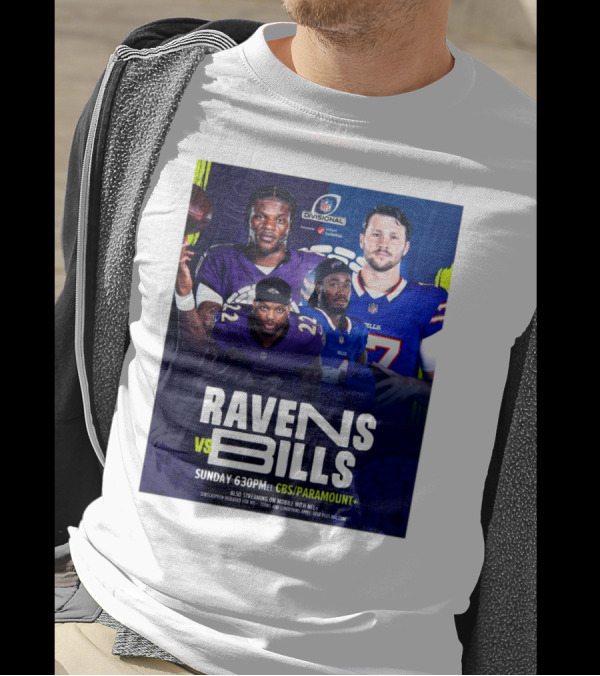 Ravens Vs Bills NFL Divisional Sunday CBS Paramount Plus T-Shirt
