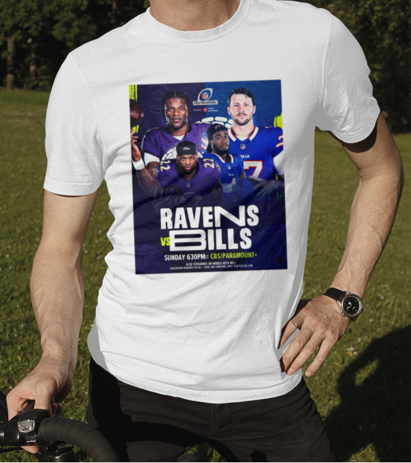 Ravens Vs Bills NFL Divisional Sunday CBS Paramount Plus T-Shirt