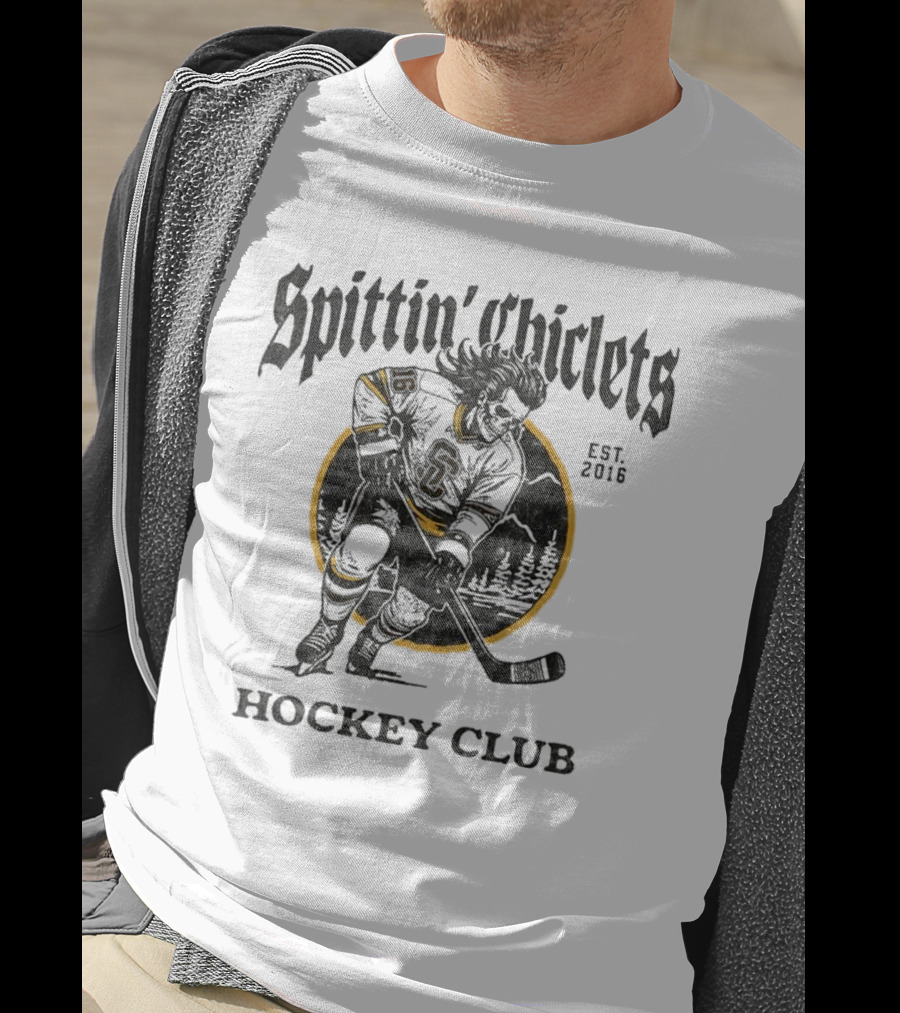 Barstool Sports Merch Spittin' Chiclets Hockey Club Skullet T-Shirt