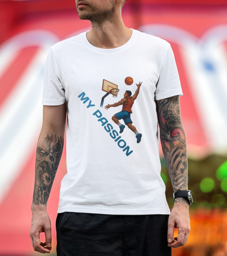 Basketball My Passion Dunking Athlete Dynamic Move T-Shirt