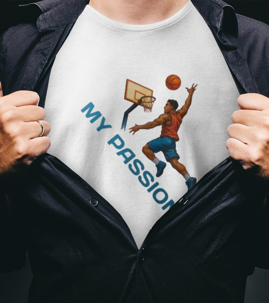 Basketball My Passion Dunking Athlete Dynamic Move T-Shirt