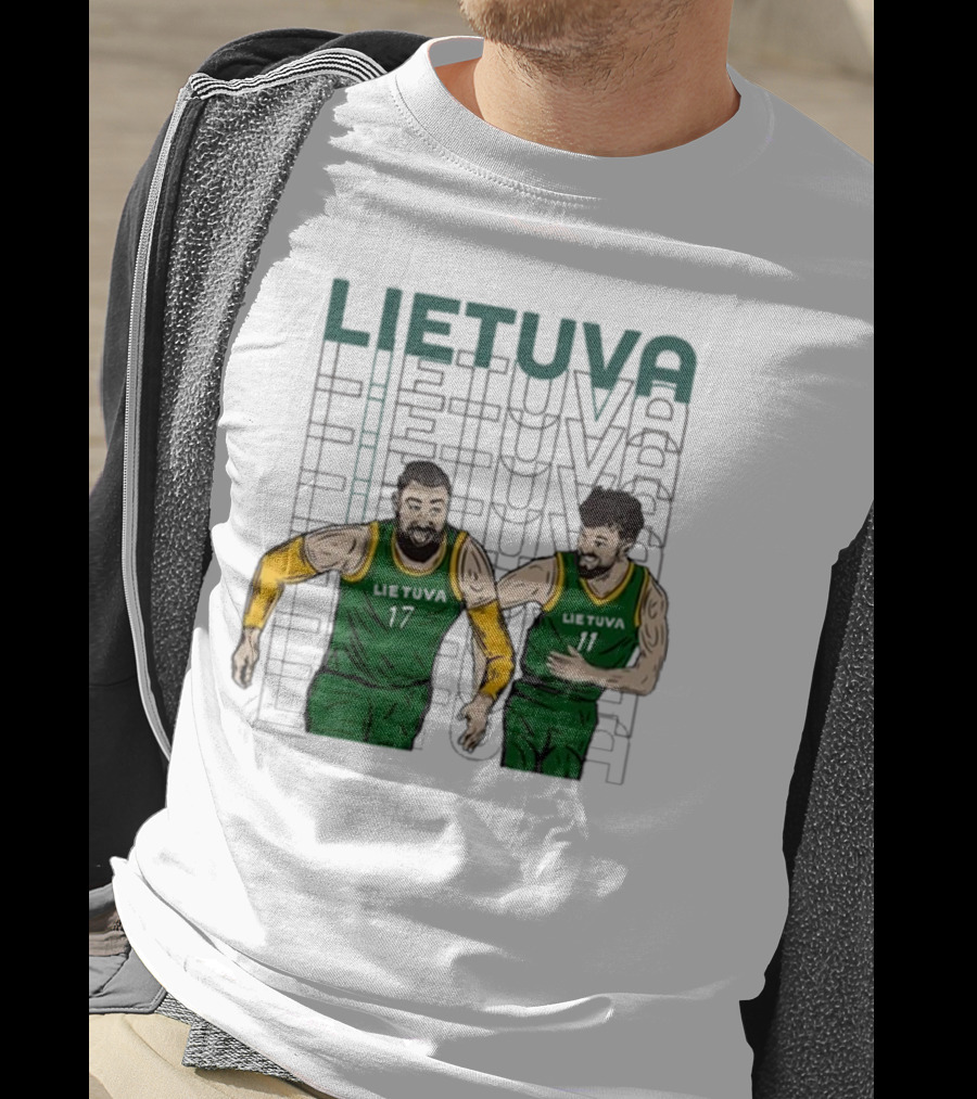 Lietuva Basketball Players Bokštai 17 Running Team Spirit T-Shirt