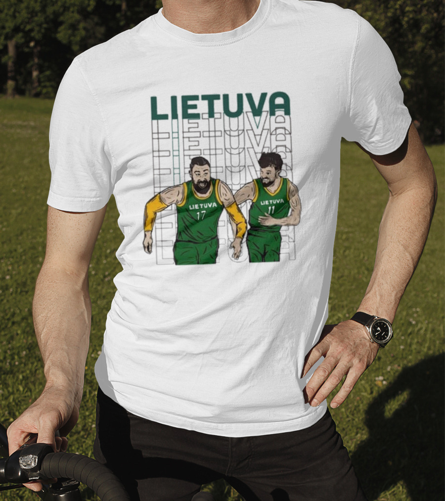 Lietuva Basketball Players Bokštai 17 Running Team Spirit T-Shirt