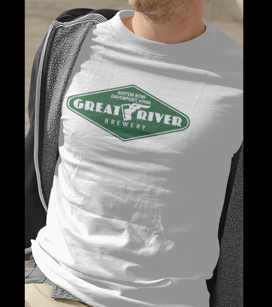 Motor Row Davenport Iowa Great River Brewery T-Shirt