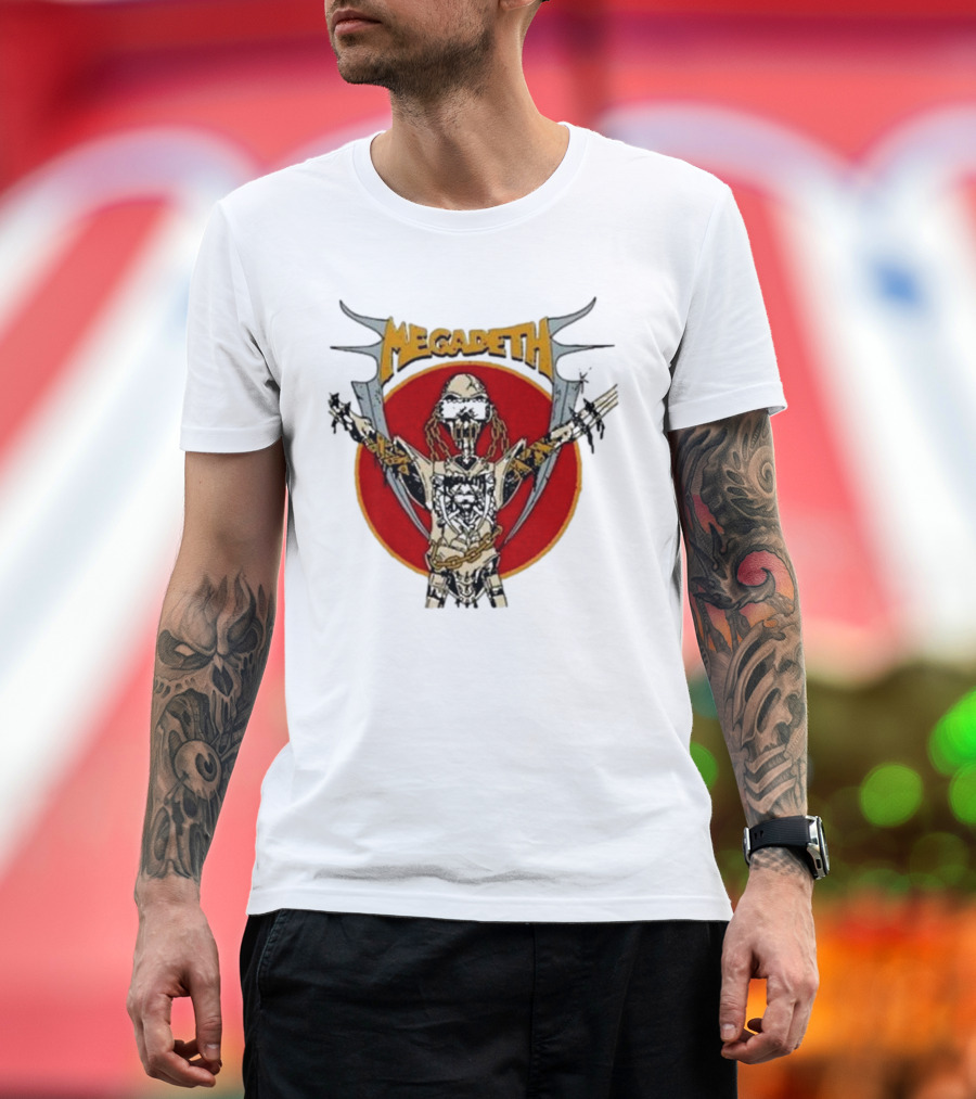 Megadeth Vic Rattlehead Robot with Cross Beyond Human T-Shirt