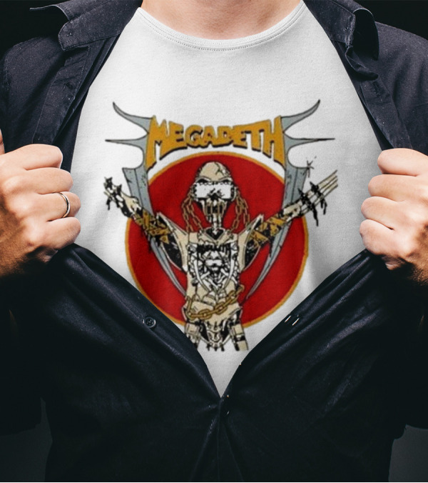 Megadeth Vic Rattlehead Robot With Cross Beyond Human T-Shirt