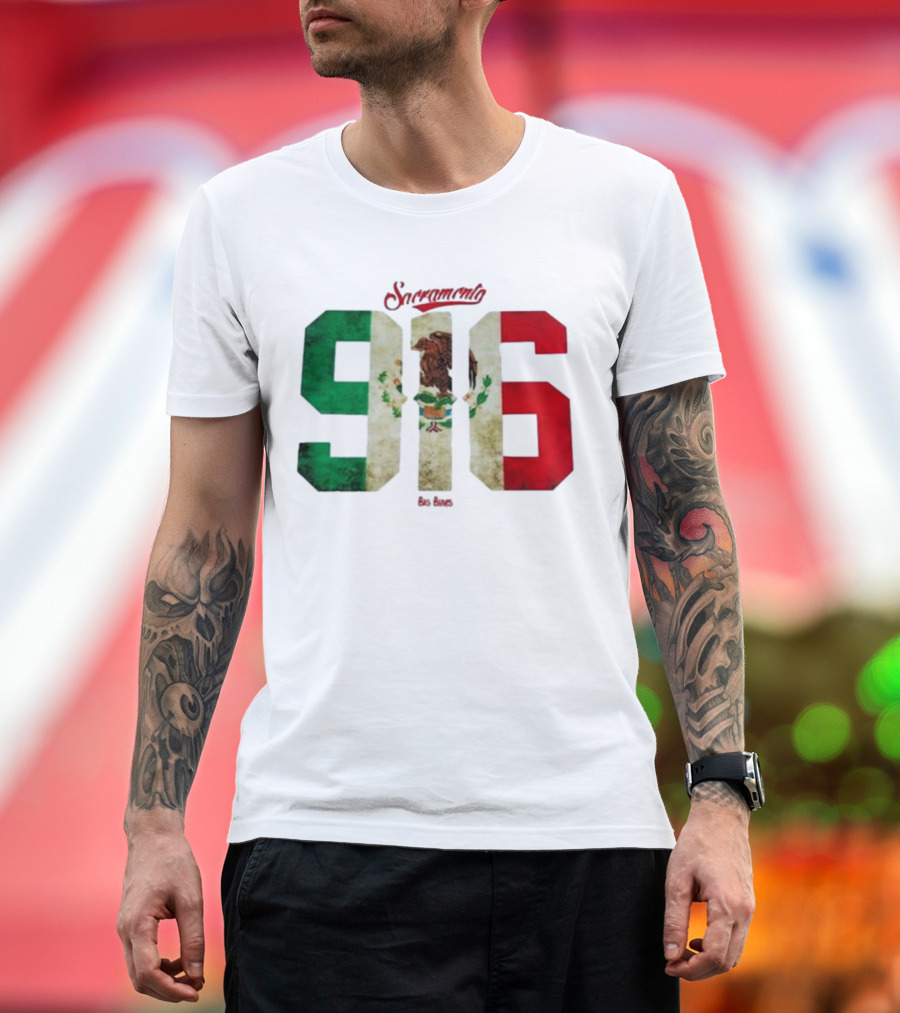 Sacramento 916 Big Boys Mexican Flag Design T-Shirt