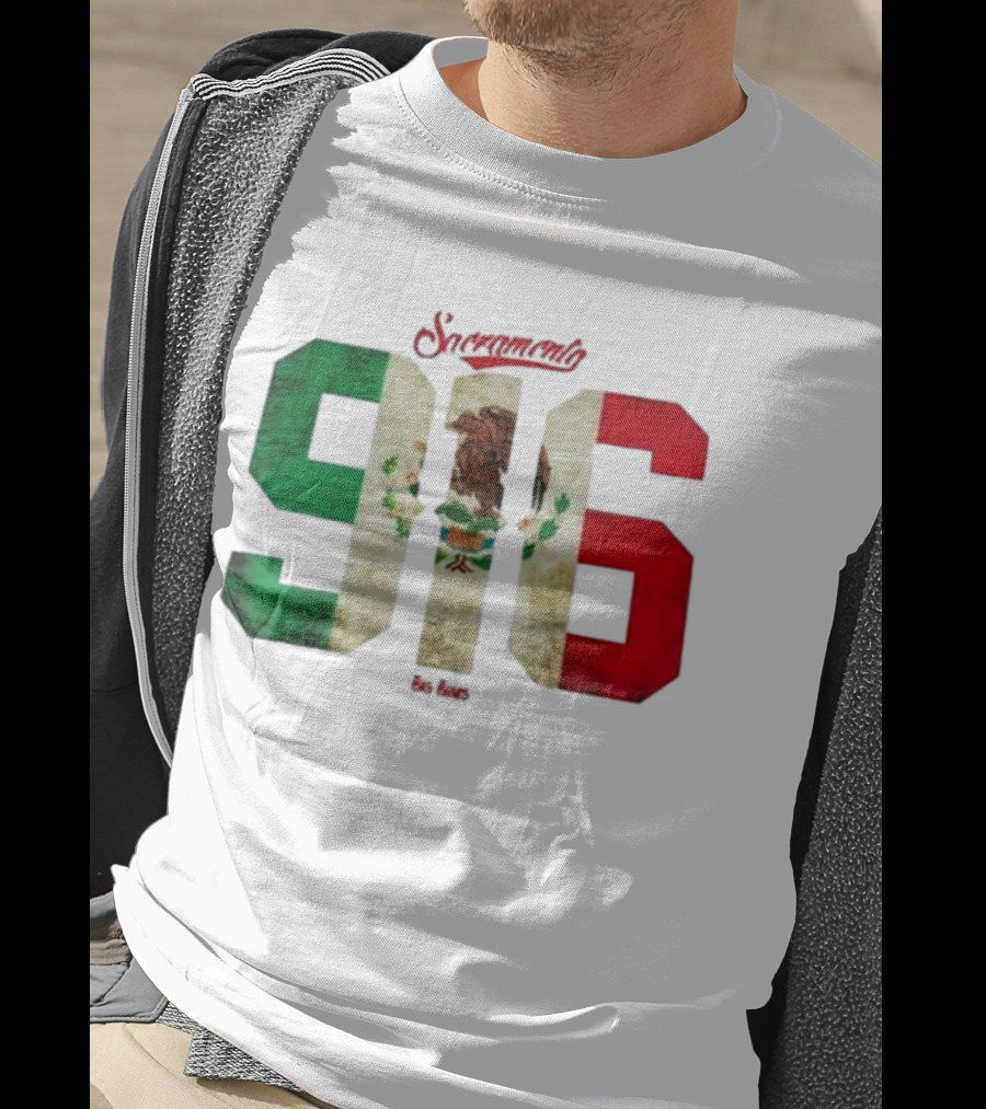 Sacramento 916 Big Boys Mexican Flag Design T-Shirt