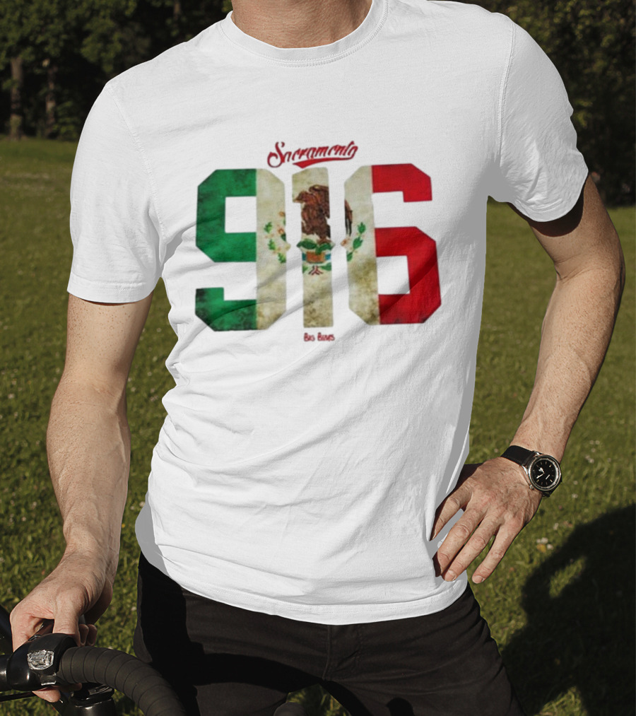 Sacramento 916 Big Boys Mexican Flag Design T-Shirt