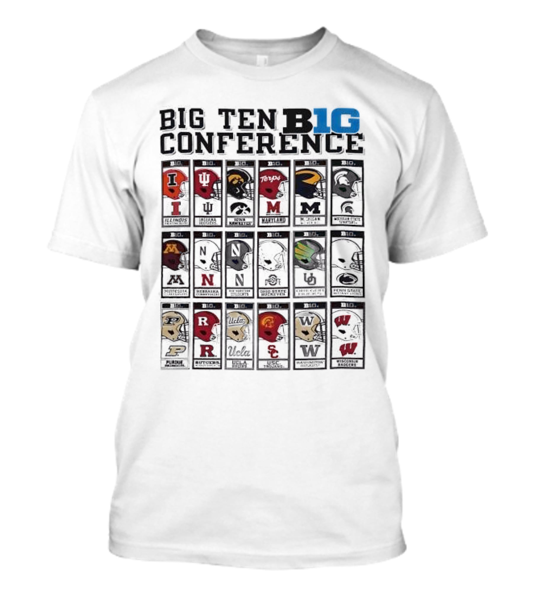 Big Ten Conference 2025 All Team Helmet Collection T-Shirt