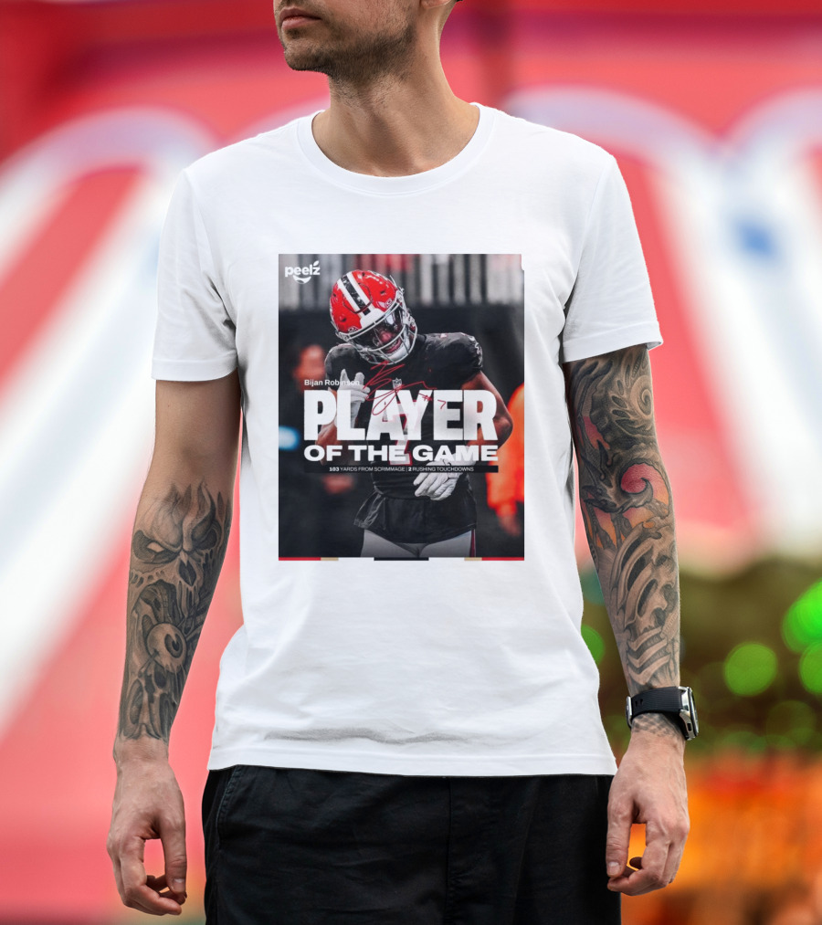 Bijan Robinson Player of the Game 103 Yards 2 Rushing Touchdowns Signature T-Shirt