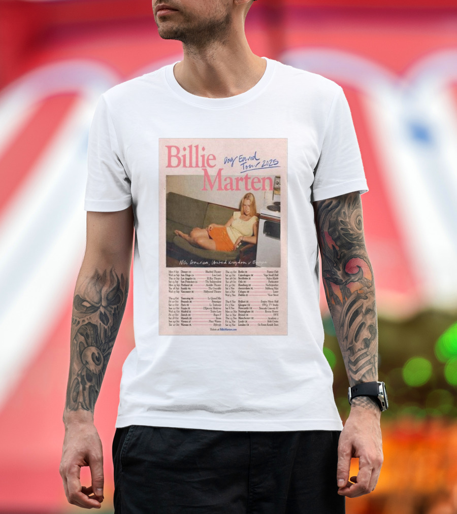 Billie Marten Dog Eared Tour 2025 UK Europe Dates T-Shirt