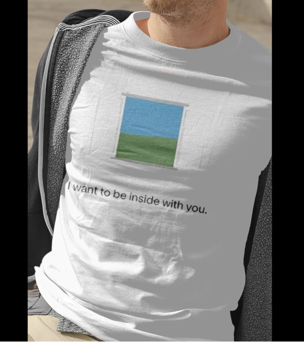 Bon Iver Blue Sky Green Field Window I Want To Be Inside With You T-Shirt