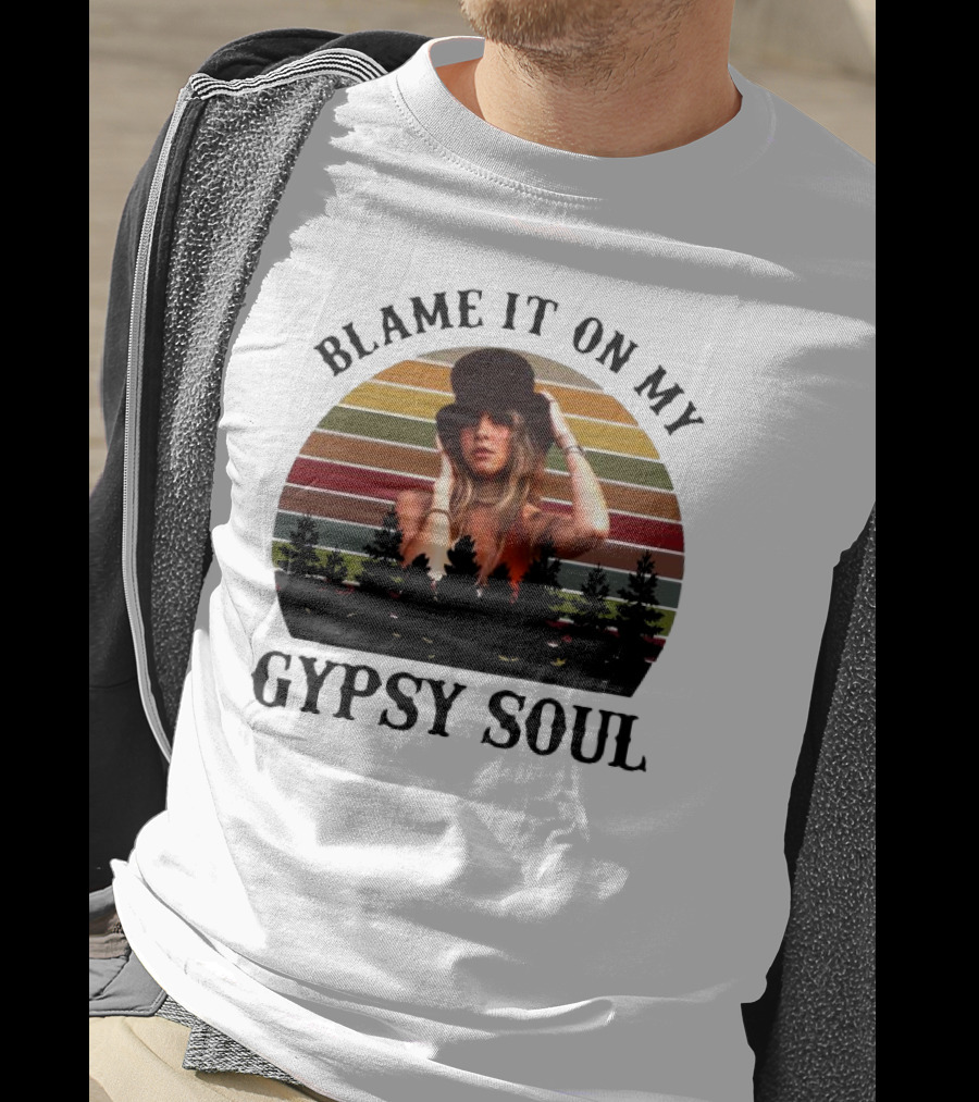 Blame It On My Gypsy Soul Vintage Sunset Forest Retro Style T-Shirt