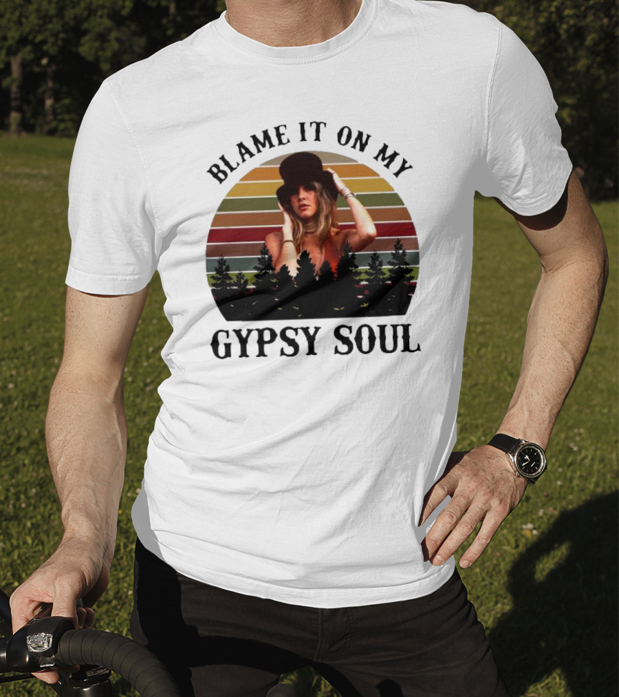 Blame It On My Gypsy Soul Vintage Sunset Forest Retro Style T-Shirt