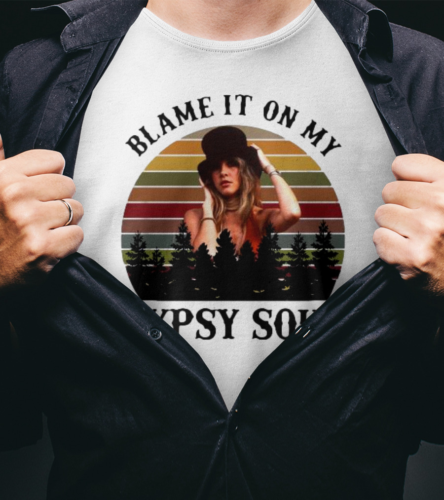 Blame It On My Gypsy Soul Vintage Sunset Forest Retro Style T-Shirt