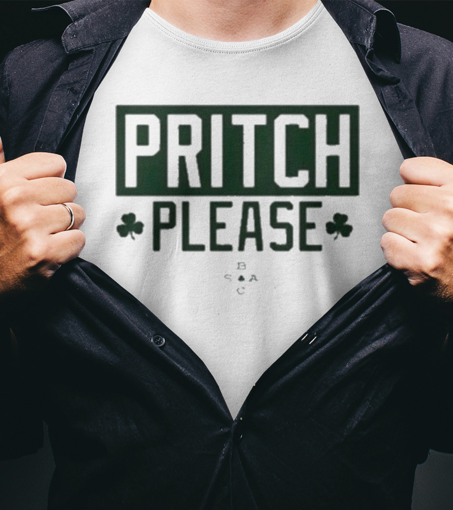 Boston Celtics Pritch Please St Patrick’s Day Shamrocks T-Shirt